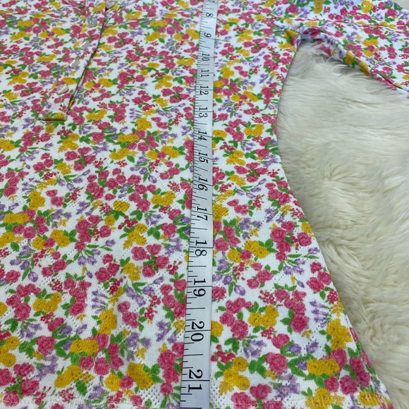 🎀 Floral Heart Button LS Hanley Top Large, Pink Yellow - Picture 10 of 12